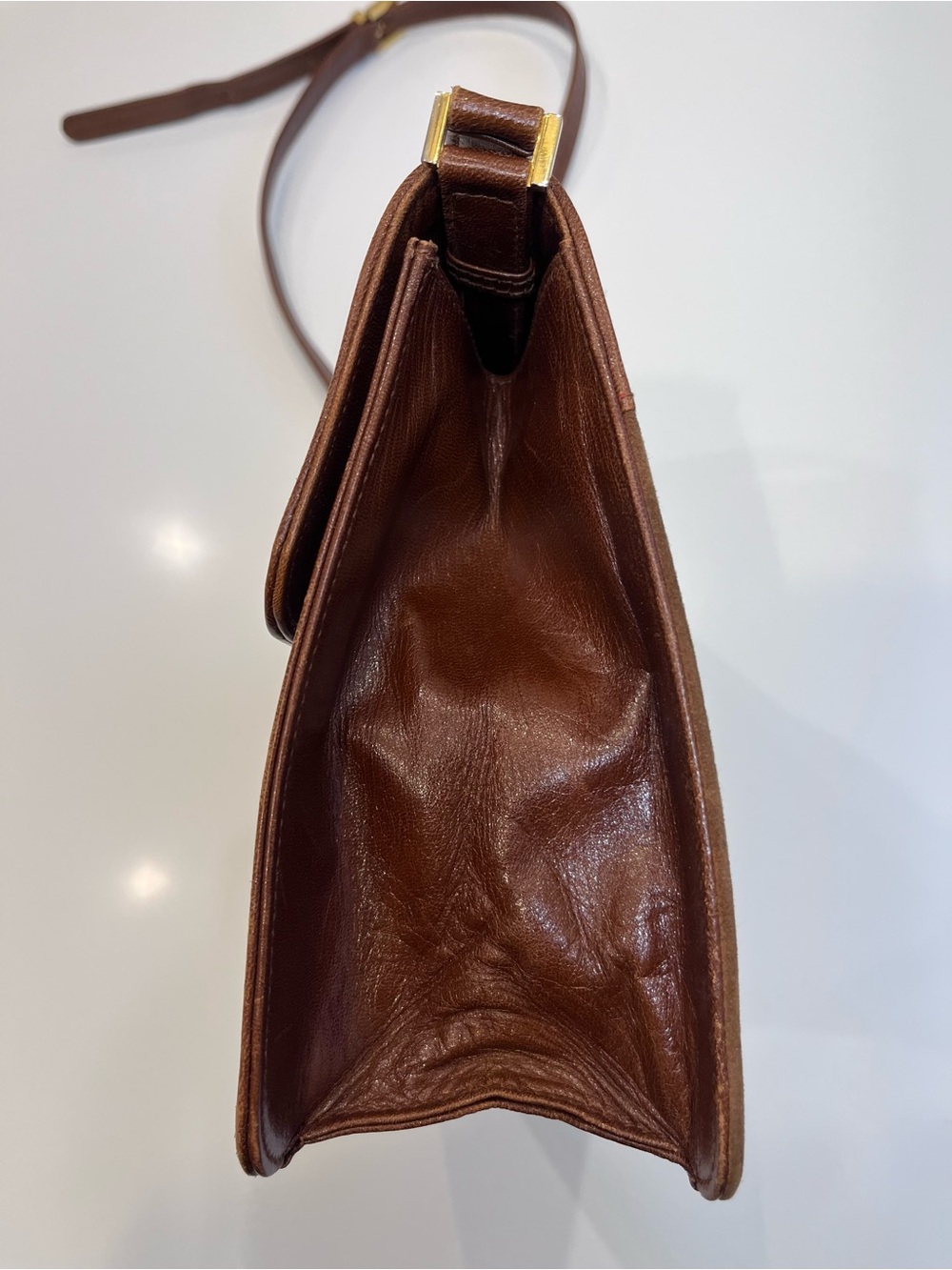 Vintage Bally Brown Leather and Suede Shoulder/Crossbody Bag - Picture 6 of 9